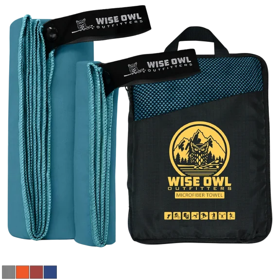 Wise Owl Outfitters Ultra Soft Camping Towel with Washcloth