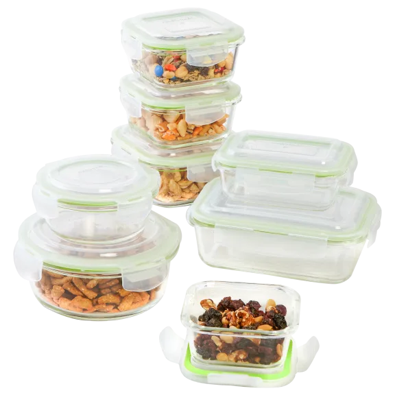 16-Piece: Cooks Tools Glass with Snap Lid Storage Set