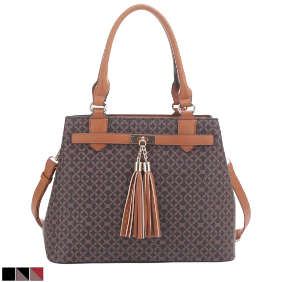 Malibu Skye Edith Print Satchel With Tassel