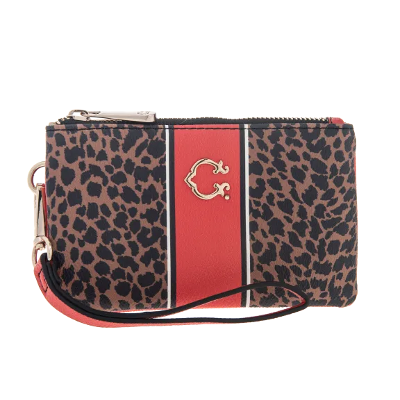 Leopard Pattern Palmer Double Zip Wristlet by C. Wonder