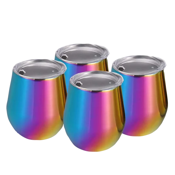 4-Pack: Cambridge Rainbow 14oz Tumblers with Lids