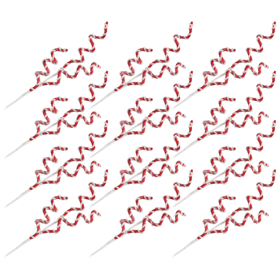 12-Pack: Candy Cane Stripe Curly Picks By Valerie Parr Hill Collection