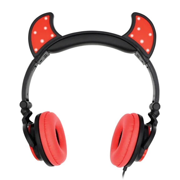 Gabba Goods LED Light-up Devil Ear Wired Headphones