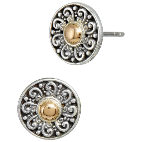 Savvy Cie 18K Gold And Sterling Silver Balinese Artisan Stud Earrings