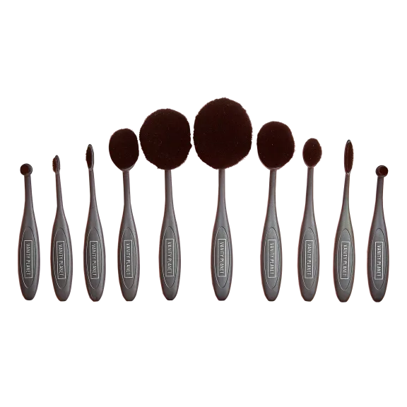 Vanity Planet Blend Party 10 Piece Oval Makeup Brush Set