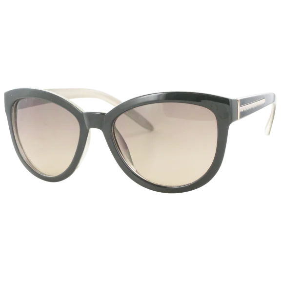 Jones New York Black & Tan Back Spray Cat Eye Frames With Smoke & Brown Lenses