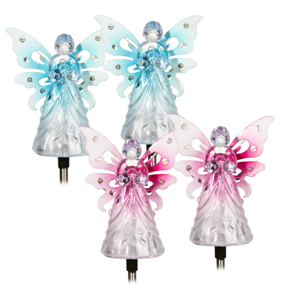 2-Pack: Exhart Angel Solar Garden Stakes
