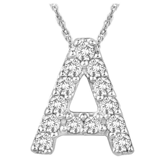 Tamborat Jewelry 10K White Gold Plated Initial Necklaces