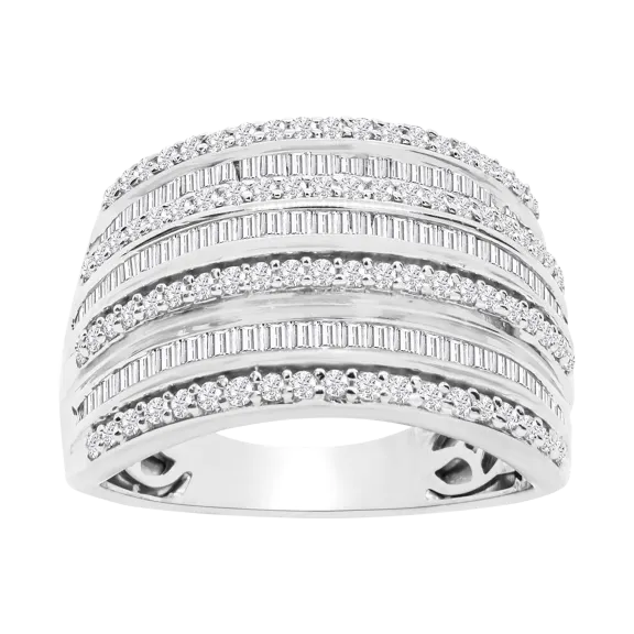Baguette & Round 1.0 Carat TW Colorless Diamond Ring