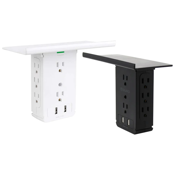 Aduro Surge Shelf Series Surge Protector with 8 Outlets & Dual USB Ports