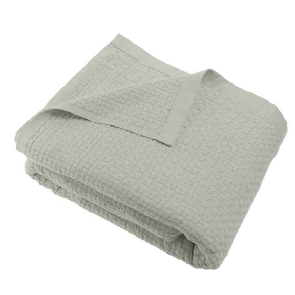 Peacock Alley Patara Basket Weave Cotton Blanket