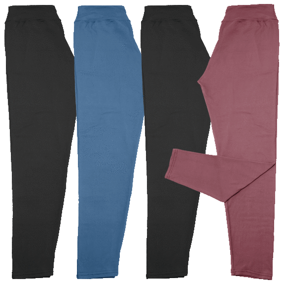4-Pack: Angelina Women's Microfiber High Waist Full Coverage Cropped Legging