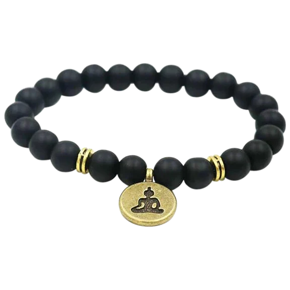 Hollywood Sensation's Yoga Bracelets Black Beaded with Spiritual Charms