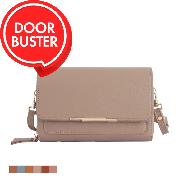 Donna & Becky Double Zipper Phone Crossbody