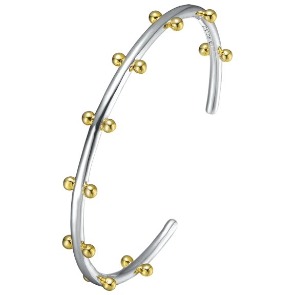 Stella Valentino Rhodium and 14K Gold Plated Cuff Bracelet
