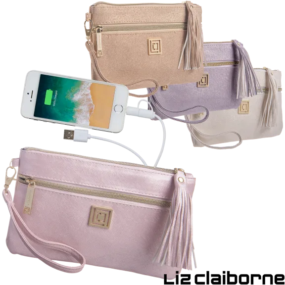 Sparkle Tassel Phone Charging Wristlets w/RFID Theft Protection by Liz Claiborne