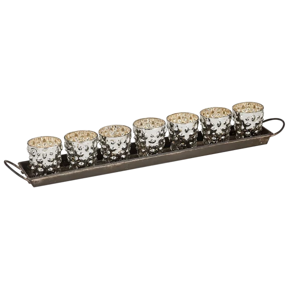 Votive Tray and 7 Mercury Votives