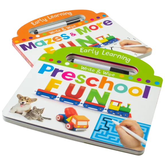 2-Pack: Page Publications Write & Wipe Mazes & More Books