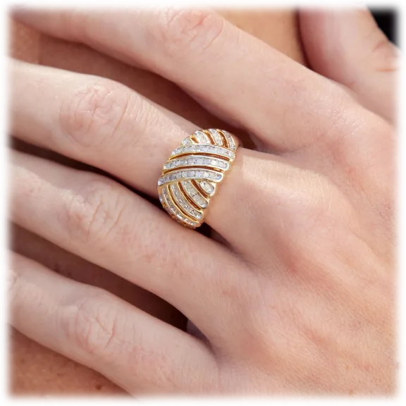 Savvy Cie .50 Diamond Gold Over Sterling Silver Fashion Bombay Ring