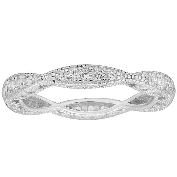 Kylie Harper Vintage Swirl Stackable Eternity Band Ring
