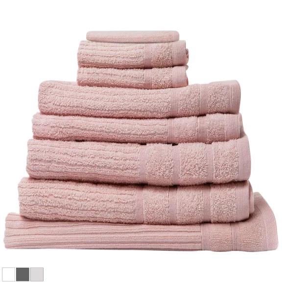 Royal Comfort 8-Piece Egyptian Cotton Towel Set with Mat