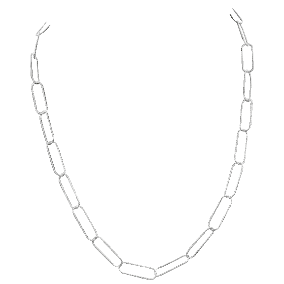 Textured Paperclip Chain Necklace