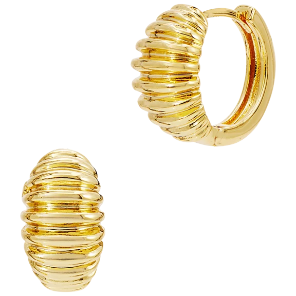 Savvy Cie 18K Gold Plated Graham Hoop Huggie Earrings