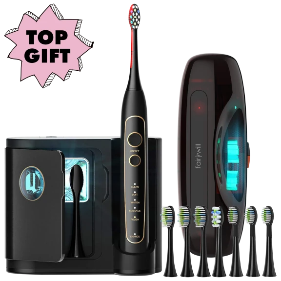Fairywill Wireless Charging Electric Toothbrush with UV Sanitizing Case