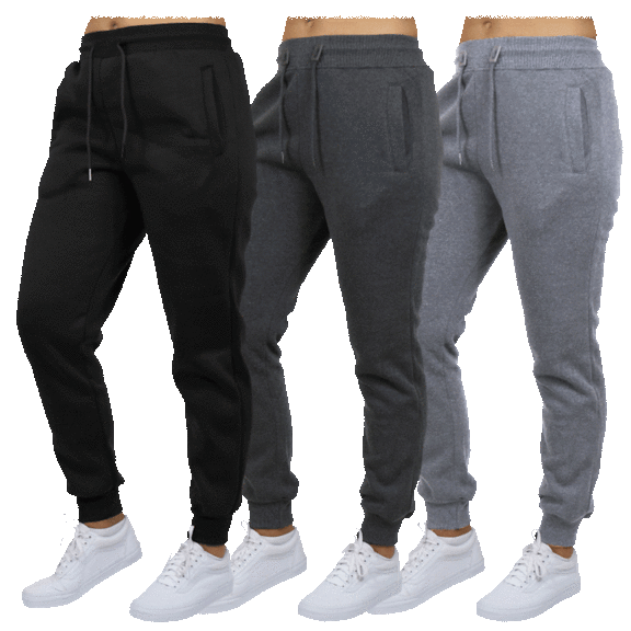 3-Pack: Blue Ice Women's Fleece-Lined Classic Jogger Sweatpants