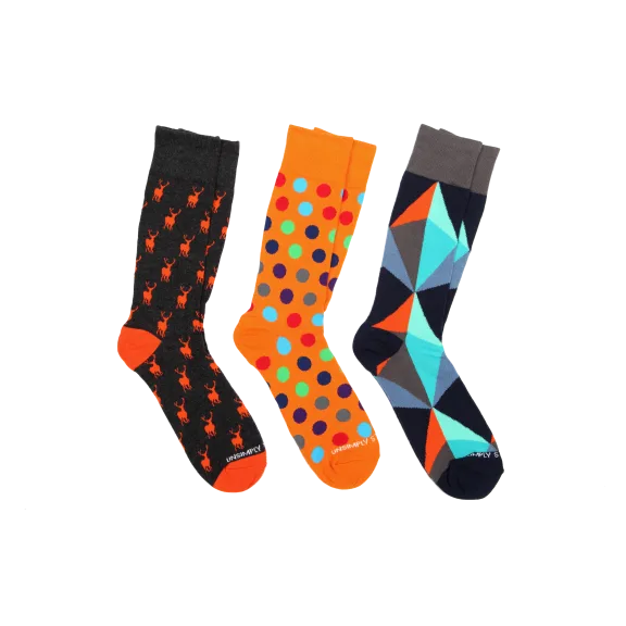 Unsimply Stitched 3-Pack Dress Socks "Deers"