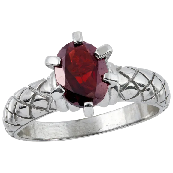 Savvy Cie Genuine 2.10 Carat TW Garnet Ring