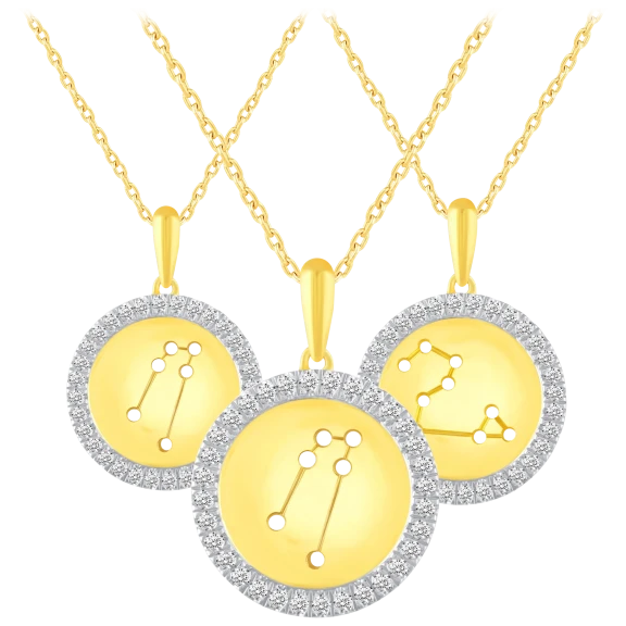Prime and Pure Halo Zodiac Horoscope Pendant Necklaces