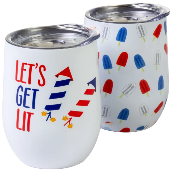 2-Pack: Cambridge Assorted Insulated 12 Ounce Wine Tumblers