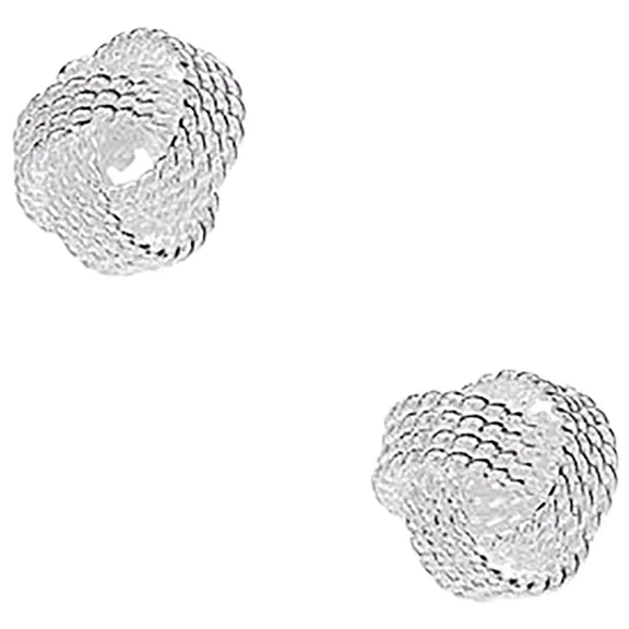 Hollywood Sensation Sterling Silver Knot Stud Earrings
