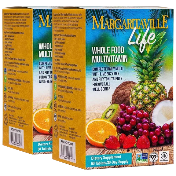 2-Pack: Margaritaville Life Whole Foods Multivitamin Tablets