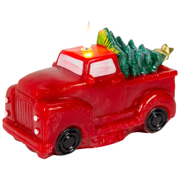 Unmatched 6" 3D Red Truck Flame Candle
