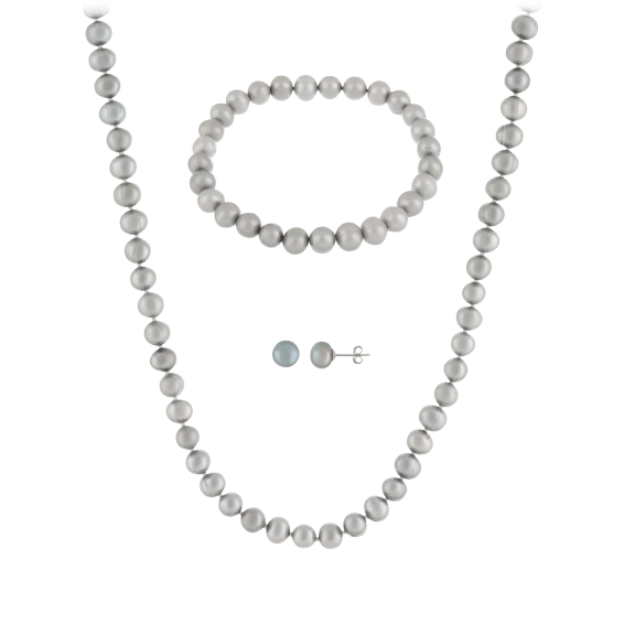 Splendid Pearls 7-8mm Freshwater Pearl Necklace, Bracelet, & Earring Set