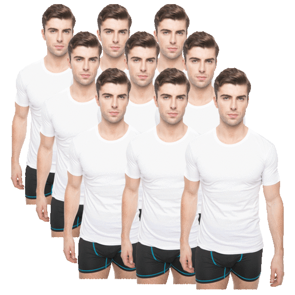 9-pack: Members Only Cotton Tee Shirts in Crew or V-Neck
