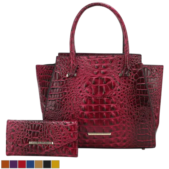 MKF Collection Viridiana Crocodile-Embossed Tote Bag & Wallet Set by Mia K