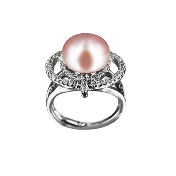 BORA BORA COLLECTION Venetian Diamond Encrusted Pink Pearl Ring