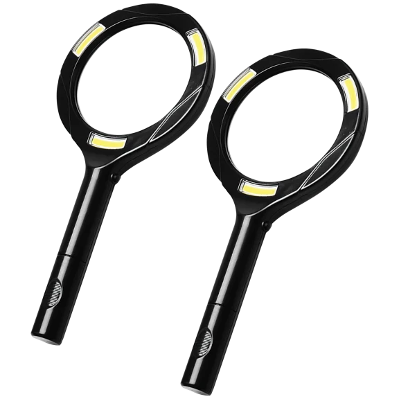 2-Pack: Power-To-Go 3X Magnifying Glass with LED Lights