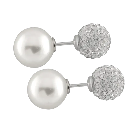 Splendid Pearls 12-13mm Barbell Pearl Earrings