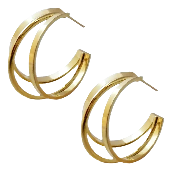 Savvy Cie 14K Gold Chubby Multi Strand Hoop