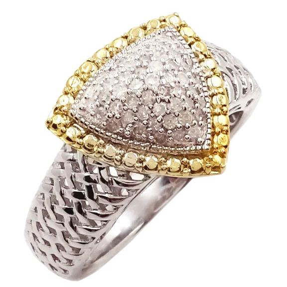Savvy Cie 0.25 TCW Celestial Two-Tone Contempo Diamond Ring