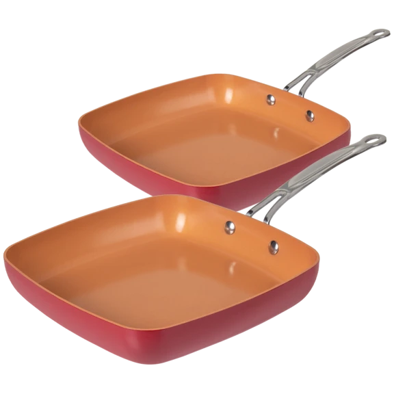 2-Pack: Red Copper 10" Square Pans