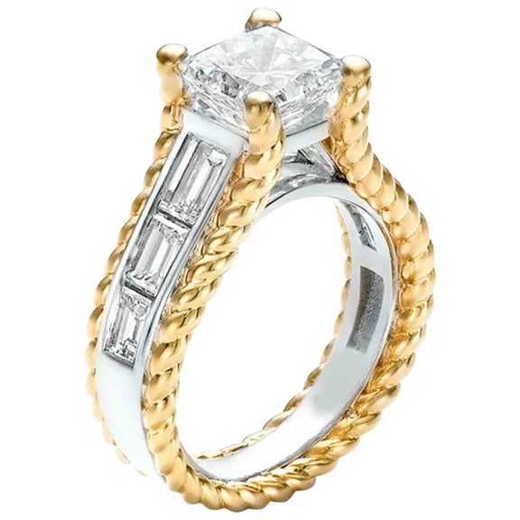 Tamborat Twisted Style Marquise Princess Cut Ring