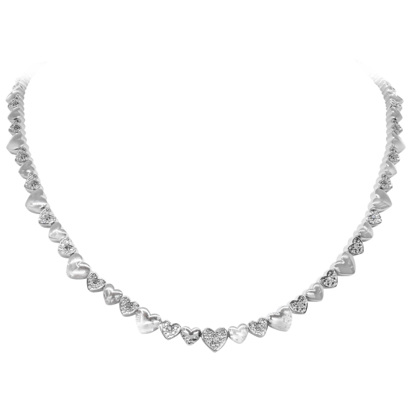 1/2 Carat TW Diamond Heart Tennis Necklace