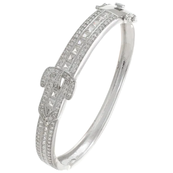 Kenneth Jay Lane 12.0 Carat TW Princess Classic Buckle Clasp Bracelet