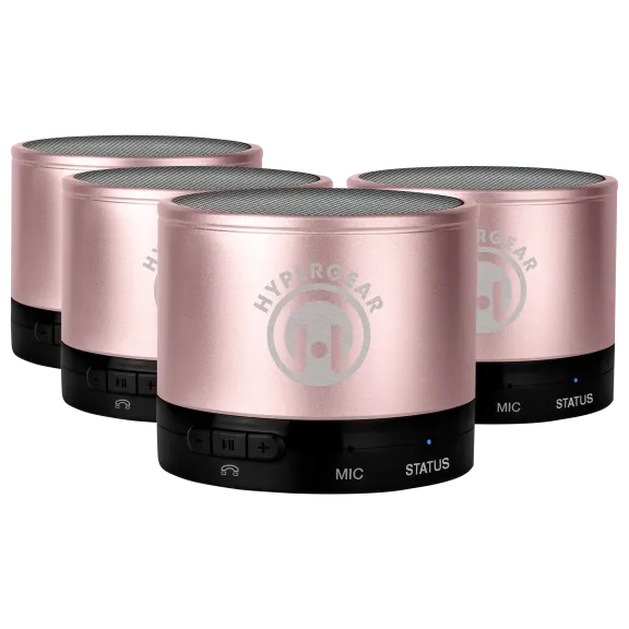 4-Pack: HyperGear MiniBoom Portable Bluetooth Speaker in Rose Gold