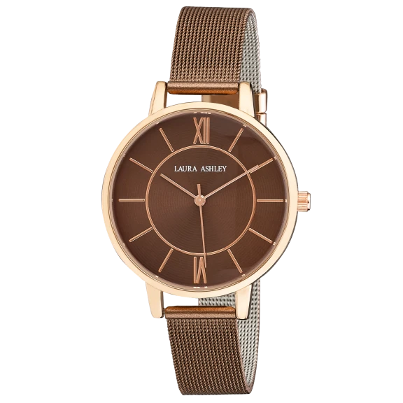 Laura Ashley Colored Mesh Band Roman Numeral Watches